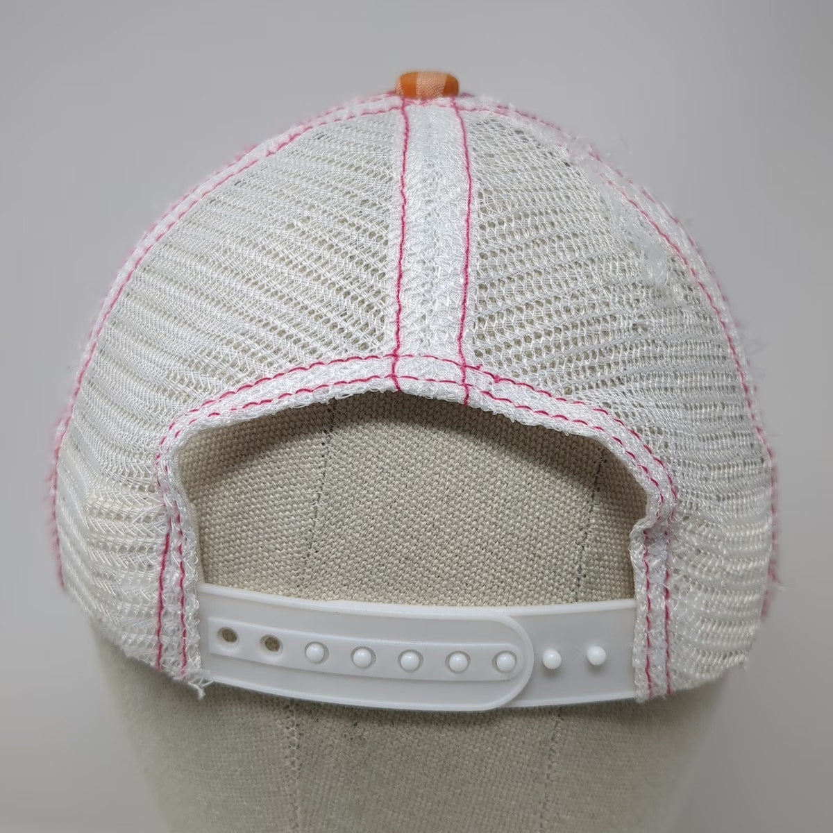 Polar Graphics Trucker Hat Pink White One Size Yosemite Plaid Mesh Snapback