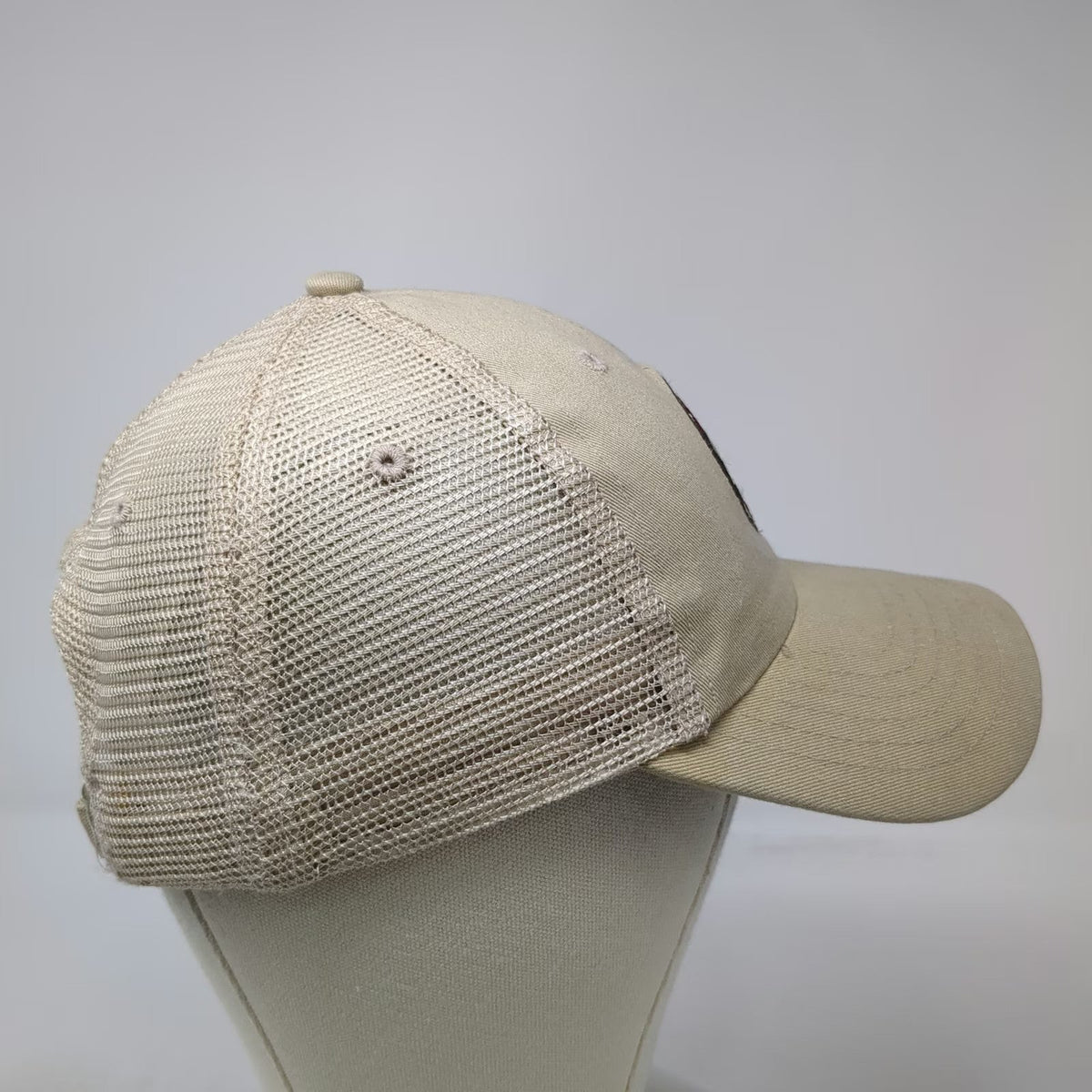 Baseball Cap Beige One Size American Lamb Homegrown USA Map Mesh Back Hat