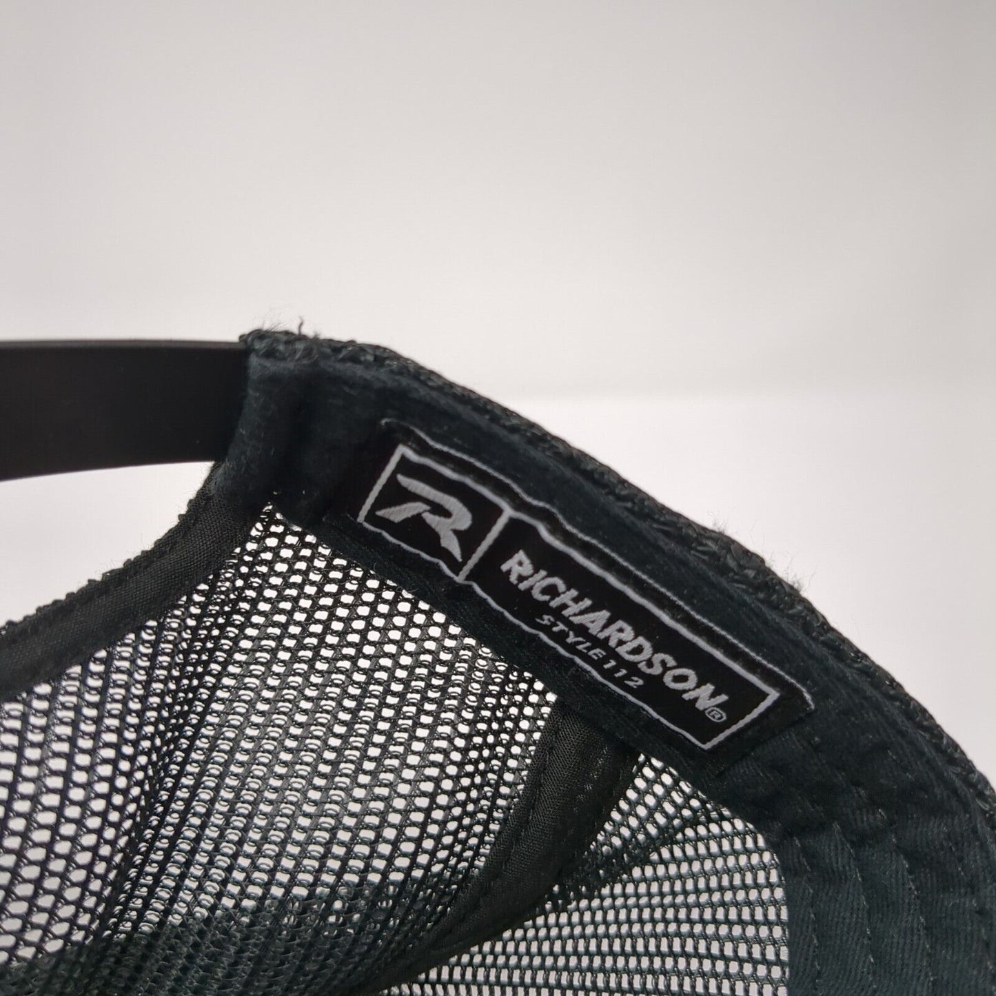 Kiawah Snapback Mesh Back Trucker Hat Black One Size Leather Patch