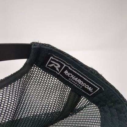 Kiawah Snapback Mesh Back Trucker Hat Black One Size Leather Patch