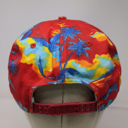 San Sun 5 Panel Red Floral Anderson Lumber Hat Rope One Size Snapback Tropical