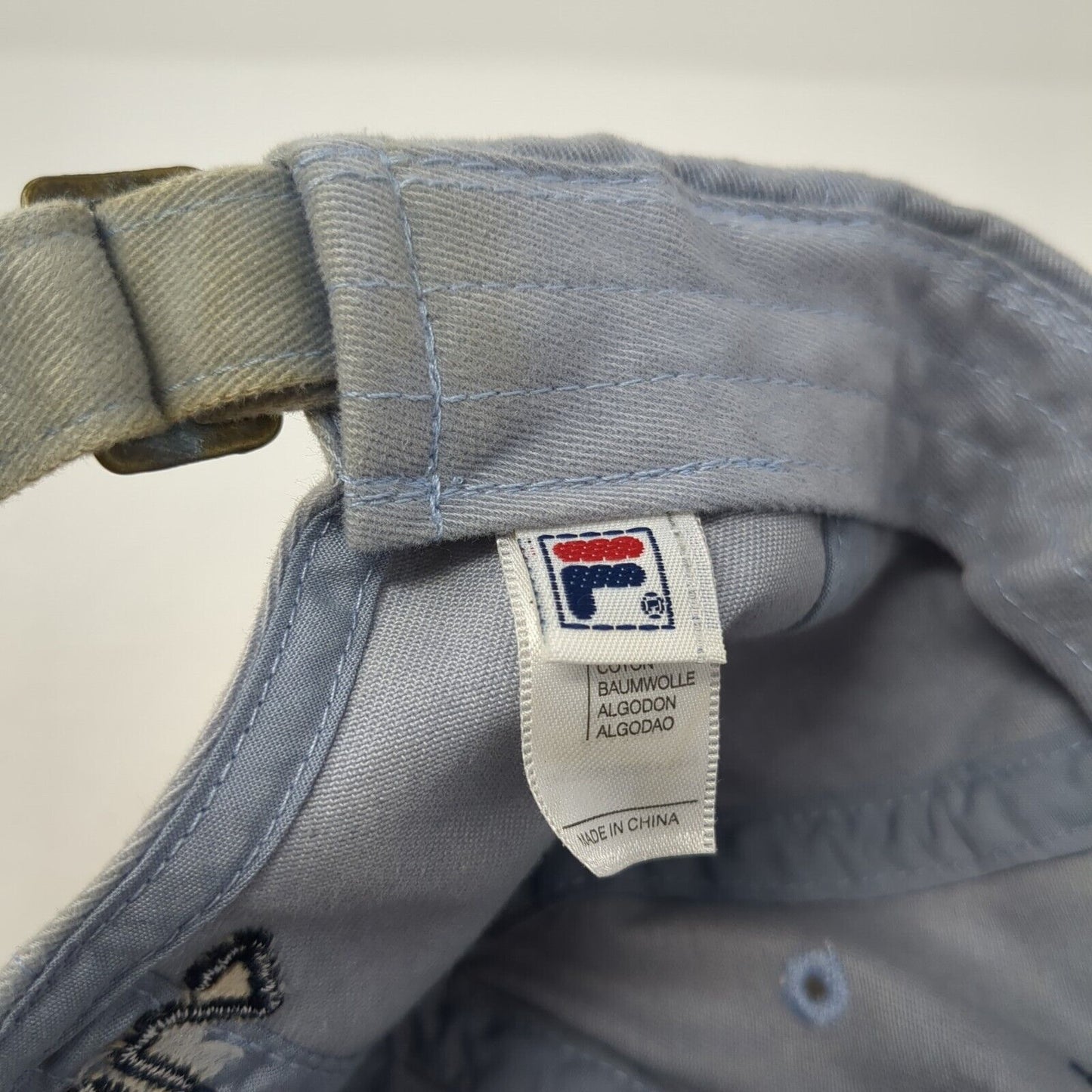 Nasdaq-100 Open Slideback Baseball Cap Blue One Size Adjustable Embroidered FILA