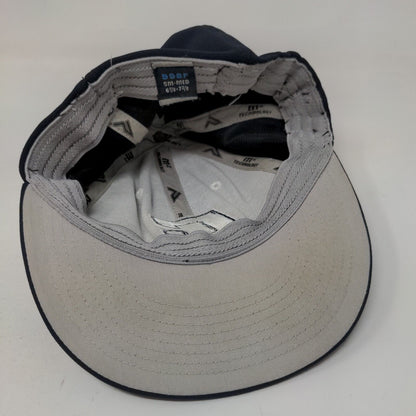 M2 Technology Fitted Hat Blue S-M Embroidered Vented Holes 6 Panel