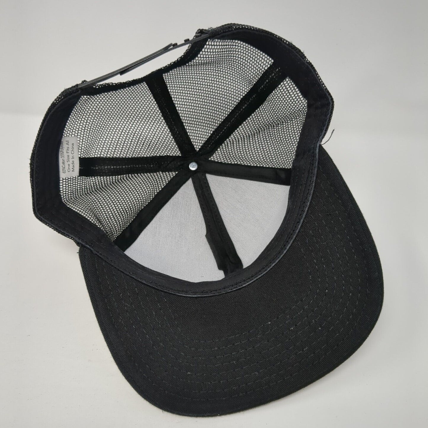Preach Snapback Mesh Back Trucker Hat Black One Size Adjustable 6 Panel