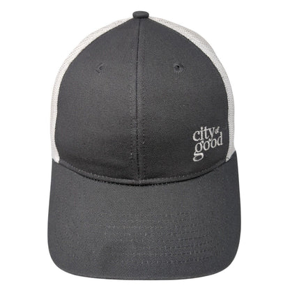 City of Good Snapback Trucker Hat Gray OS Adjustable Mesh Back Port Authority