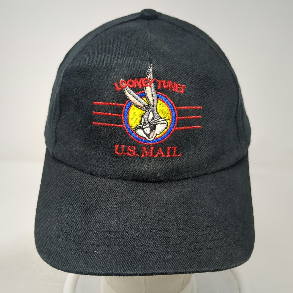 Looney Tunes Snapback Black Hat One Size Bugs Bunny US Mail Stamp Collection