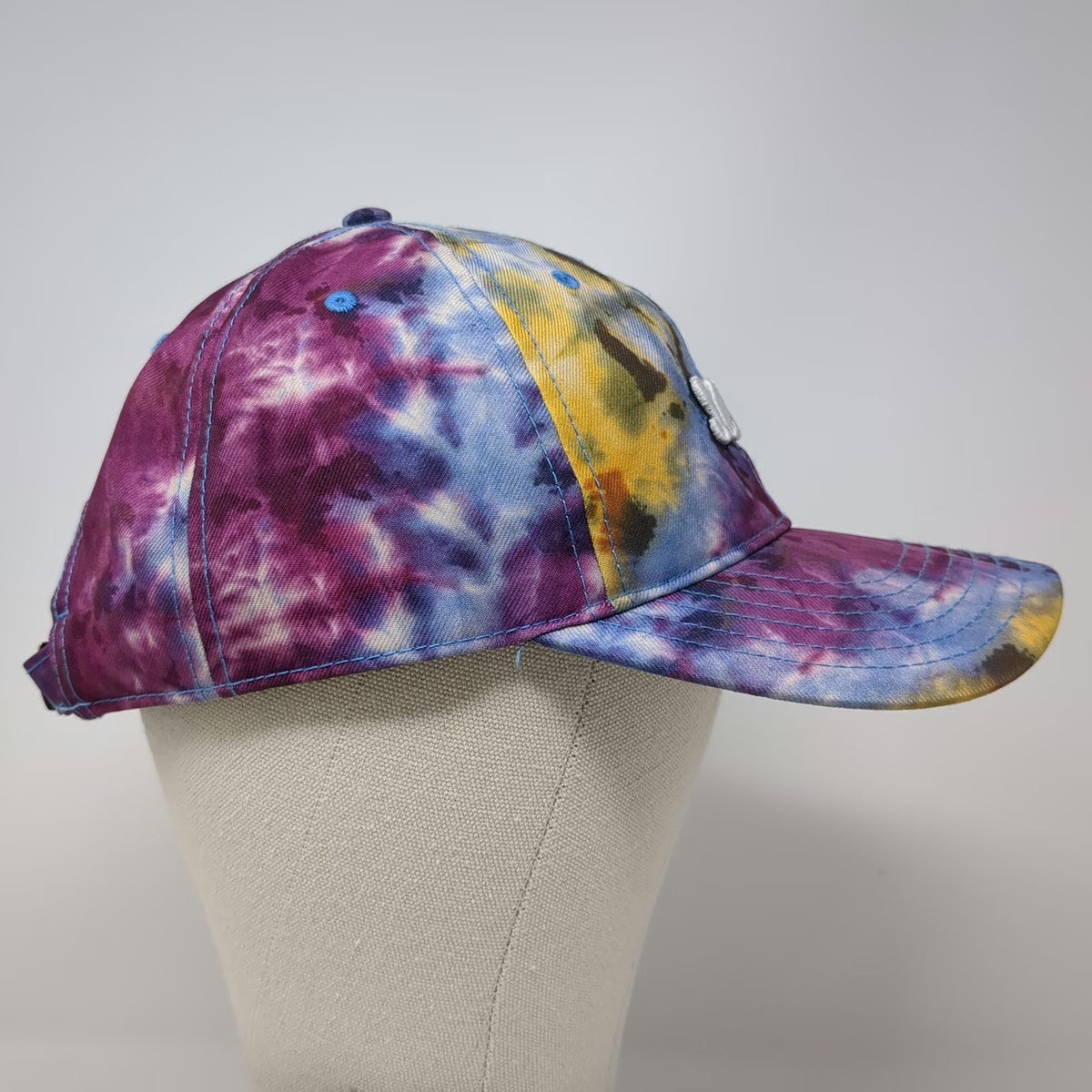 Neff Baseball Cap Purple Blue Yellow One Size Tie Dye Graffiti Logo Hat