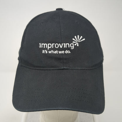Improving It's What We Do Strapback Hat Black One Size Cap America