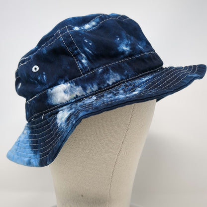 HeadShot Bucket Hat Blue XL Tie Dye Contrast Stitching Cotton Sun Summer Hat