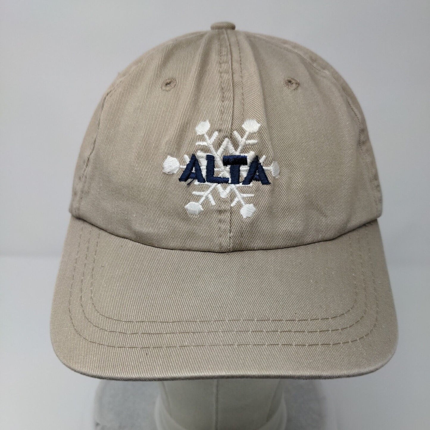 Alta Snowflake Slideback Hat Tan OSFA Embroidered Leather Strap