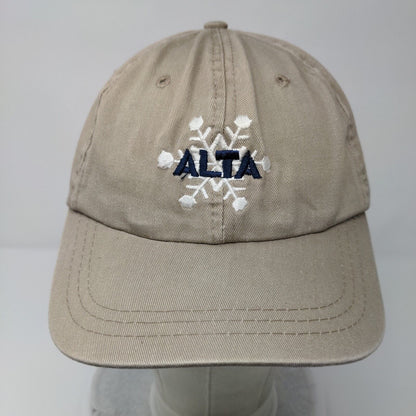 Alta Snowflake Slideback Hat Tan OSFA Embroidered Leather Strap