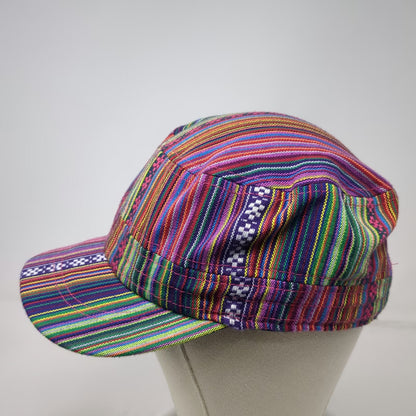 Nexgen Army Cap Purple Red One Size Strapback Hat Woven Cotton Striped Pattern