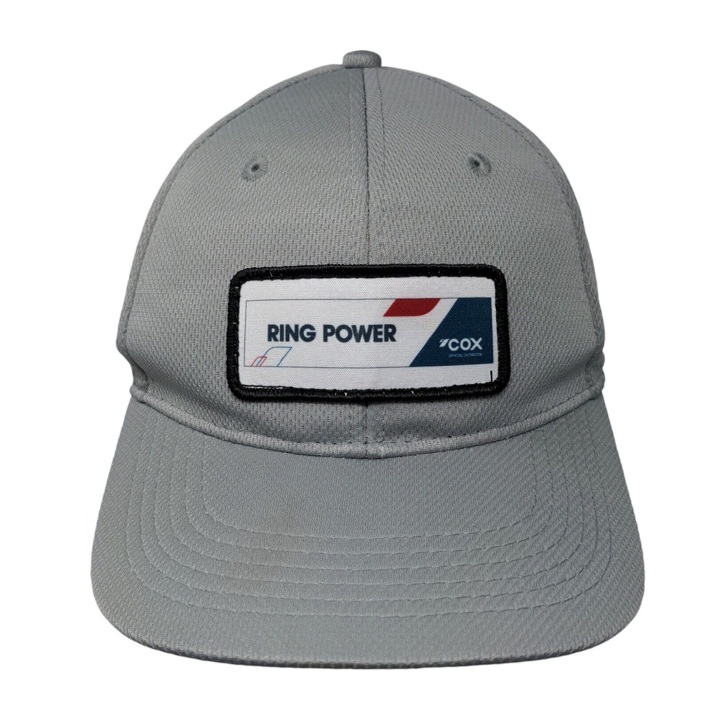 Ring Power Patch Fitted Hat Gray L/XL Solid 6 Panel Outdoor Cap