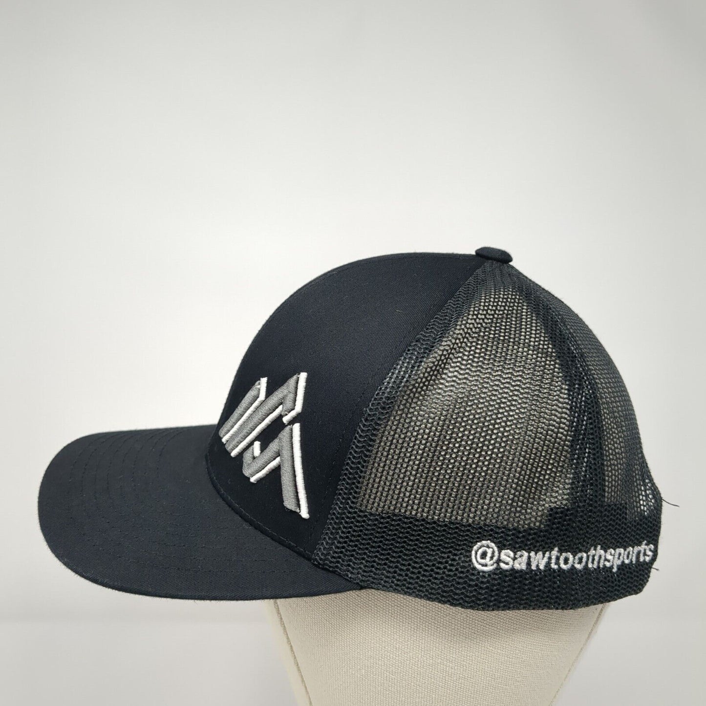 Sawtooth Sports Snapback Trucker Hat Black One Size Pacific Headwear