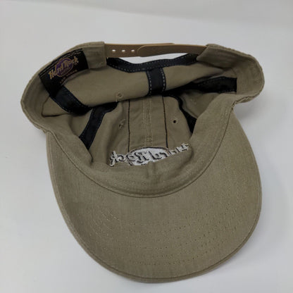 Hard Rock Hotel Las Vegas Snapback Hat Tan OSFA Striped Embroidered