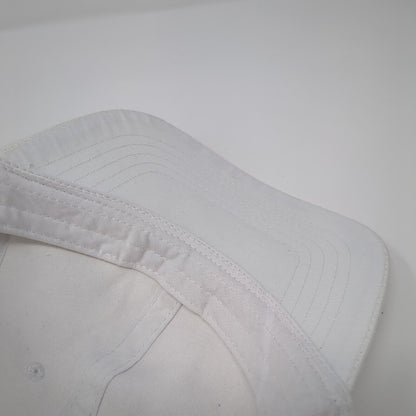 Unbranded Strapback Hat White One Size Adjustable Vented Holes 6 Panel Blank