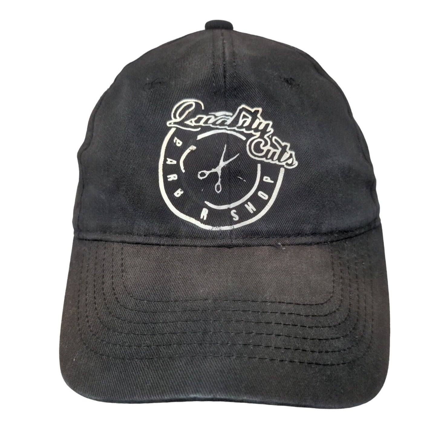 Quality Cuts Barber Shop Strapback Hat Black One Size Adjustable 6 Panel George