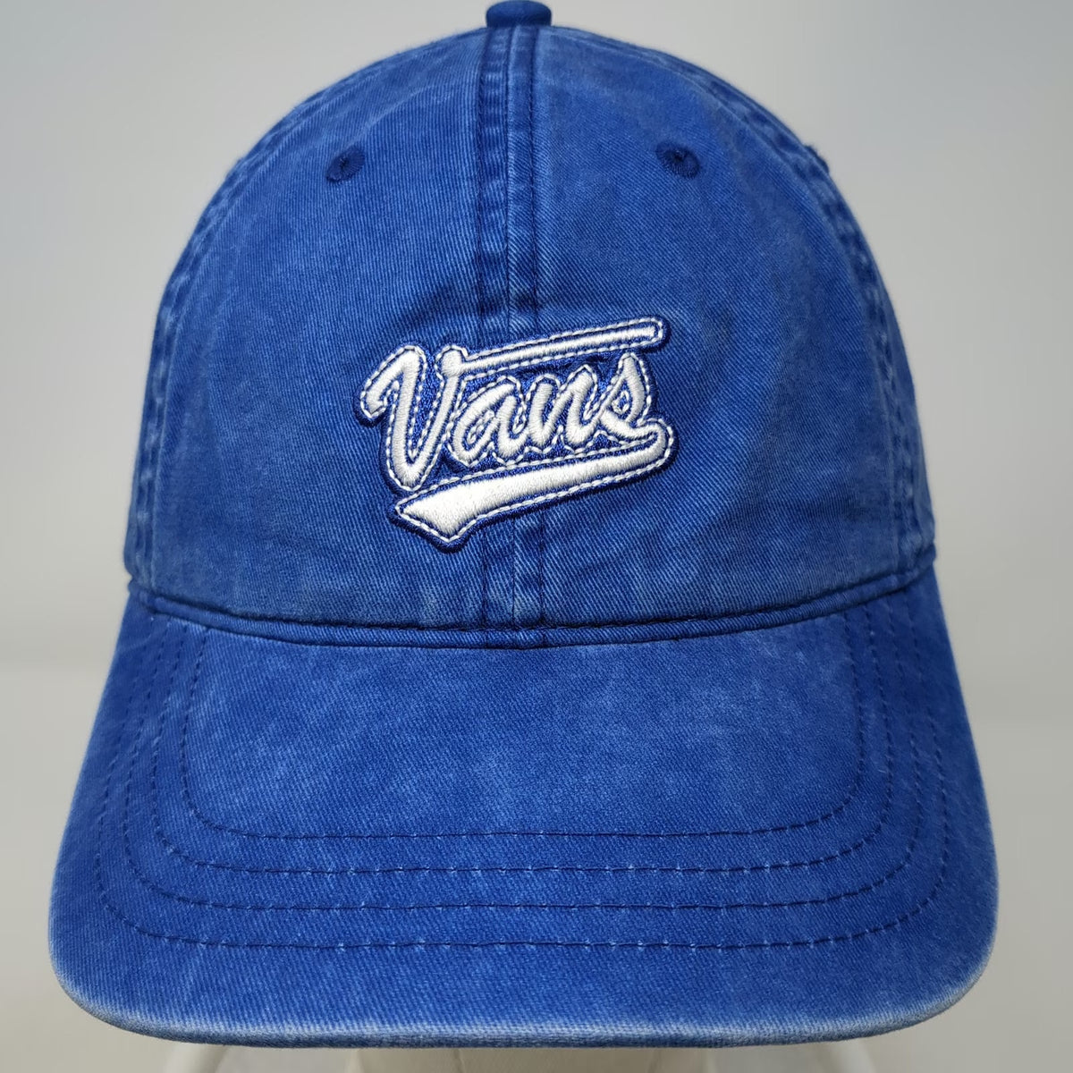 Vans Blue One Size Baseball Cap Adjustable Cotton Embroidered Script Logo Hat
