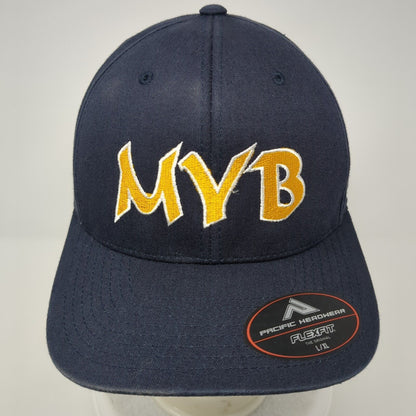 MYB Fitted Hat Blue 7 3/8-8 Embroidered Solid Flexfit Pacific Headwear