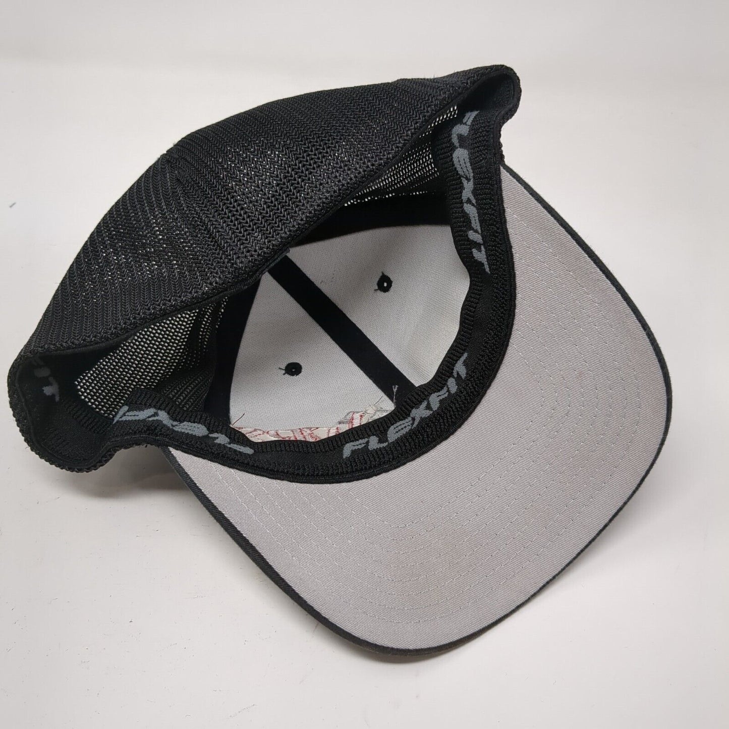 WRS Fitted Trucker Hat Black L/XL Flexfit Mesh Back 6 Panel Port Authority