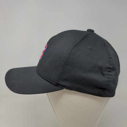 Flexfit Men's Fitted Hat Black Size S/M Embroidered Box Logo Polyester Cotton