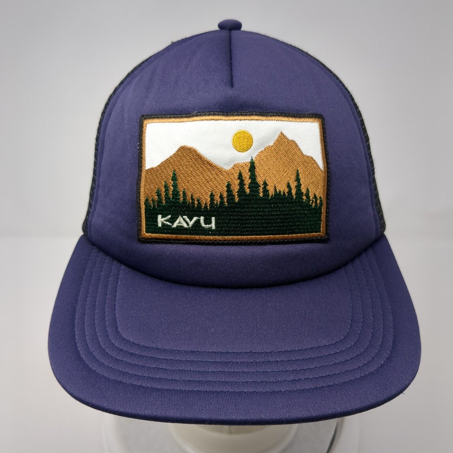 KAYU Snapback Trucker Hat Blue One Size Adjustable Embroidered Mesh Back 6 Panel