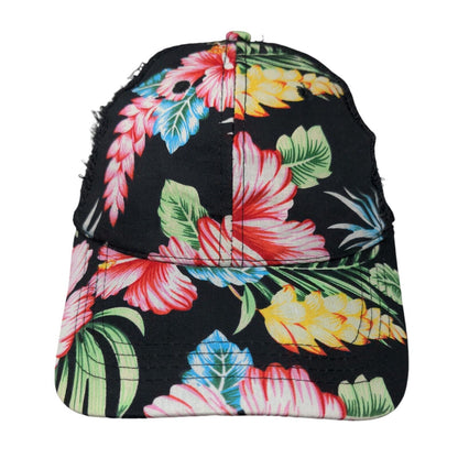 Floral Print Strapback Mesh Back Trucker Hat Multi Adjustable Hawaiian