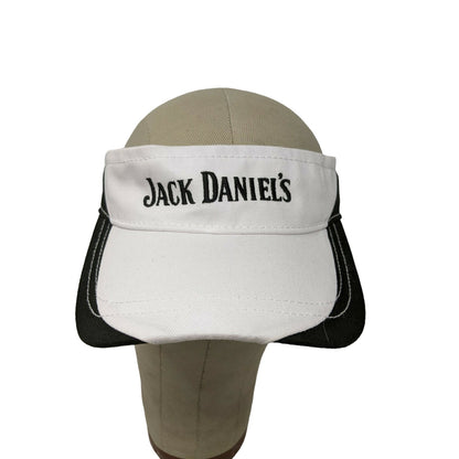 Jack Daniels Visor Hat White & Black One Size Fits Most Strapback Adjustable