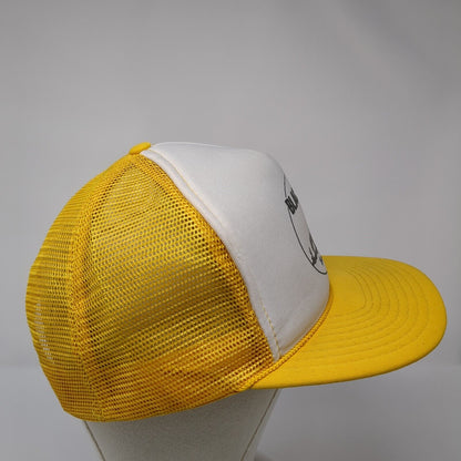 Black Rock RV Park Snapback Trucker Hat Yellow OS Adjustable Mesh Rope San Sun