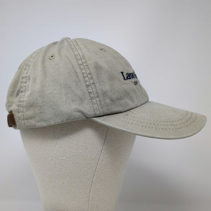Adams Baseball Cap Beige Blue One Size LawnMaster Virginia Leather Strap Hat