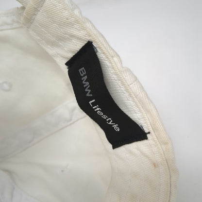BMW Baseball Cap White One Size Embroidered Logo Slideback Lifestyle Hat