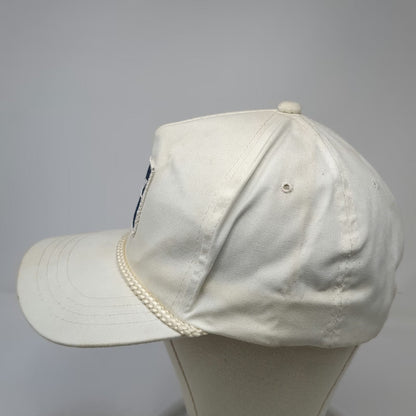 Showcase 5 Panel White One Size Ball Jar Logo Rope Hat Adjustable Slideback
