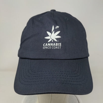 Cannabis Space Coast Strapback Hat Blue OSFA Adjustable Vented Holes 6 Panel