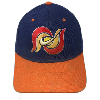 Nike Baseball Cap Blue Orange 6 7/8 Slideback Hat Curved Brim Embroidered Logo