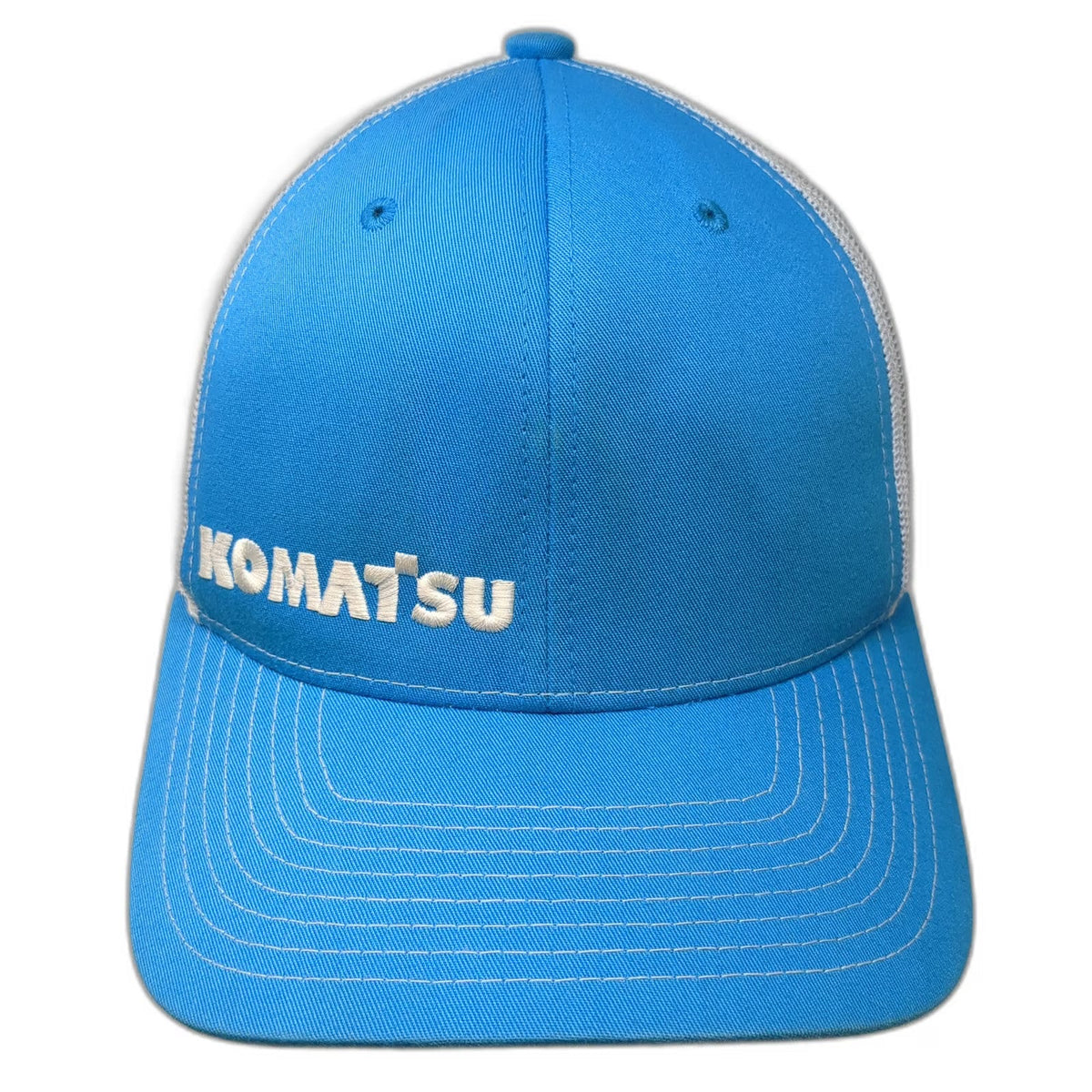 Richardson Trucker Hat Blue One Size Komatsu Embroidered Logo Mesh Back Snapback
