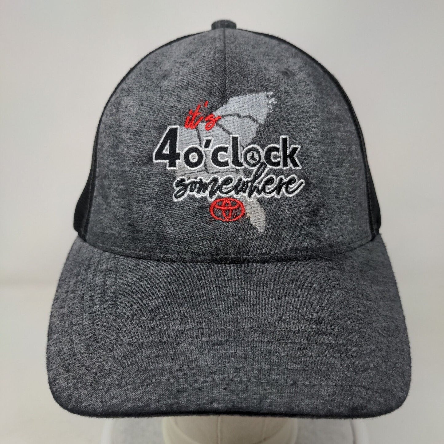 Toyota It's 4 o'clock Somewhwere Slideback Hat Gray One Size Embroidered Mesh