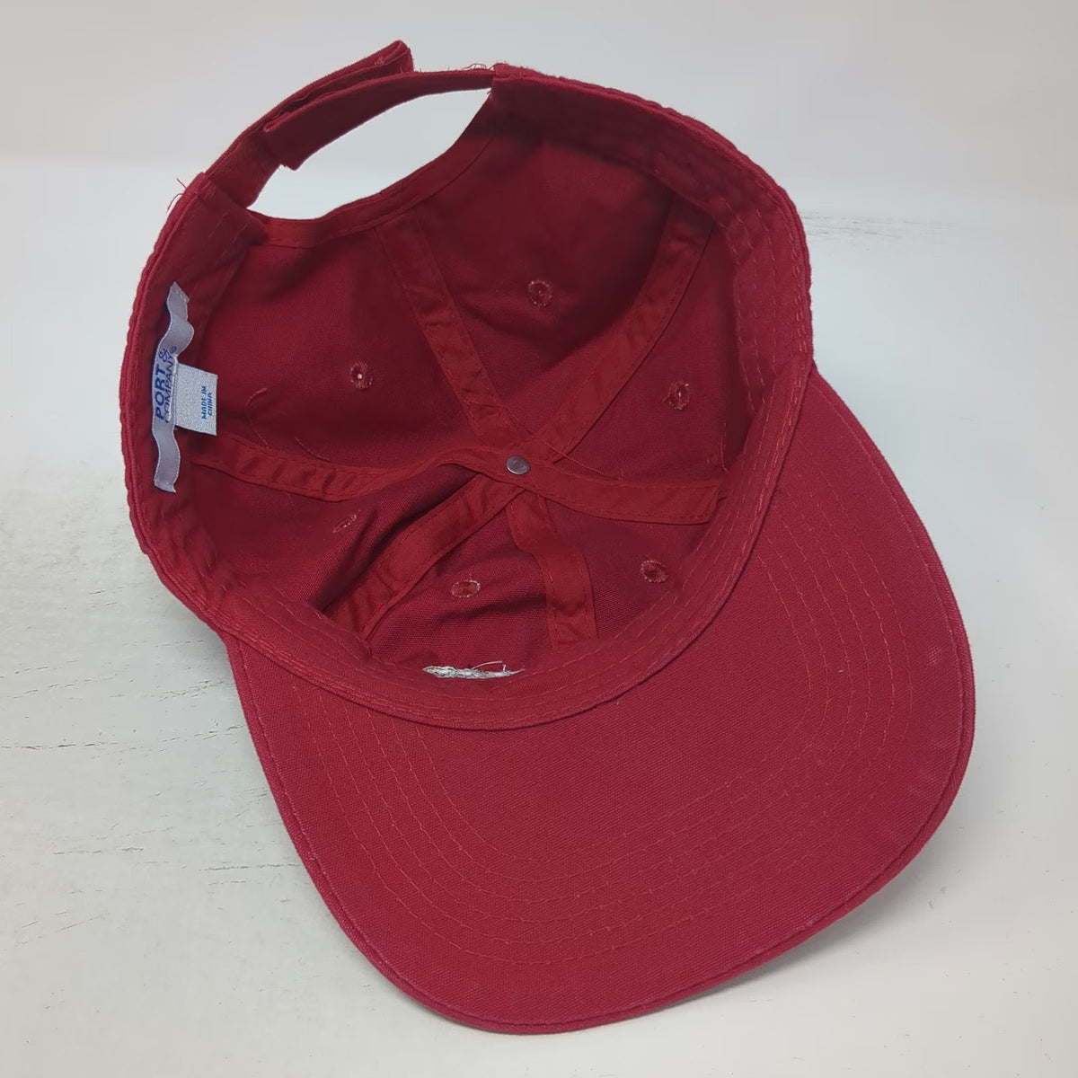 Port & Company Warner Construction Inc Red Baseball Cap One Size Strapback Hat
