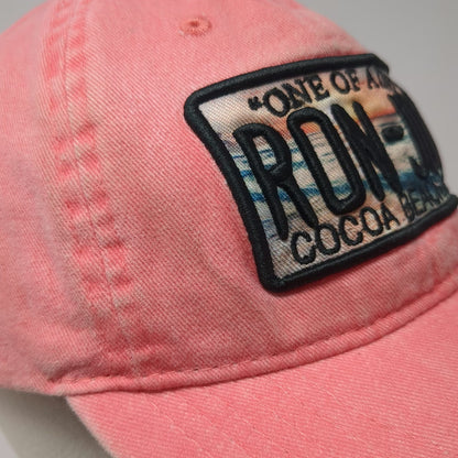 Ron Jon Surf Shop Baseball Cap Pink One Size Beach Sunset Distressed Patch Hat