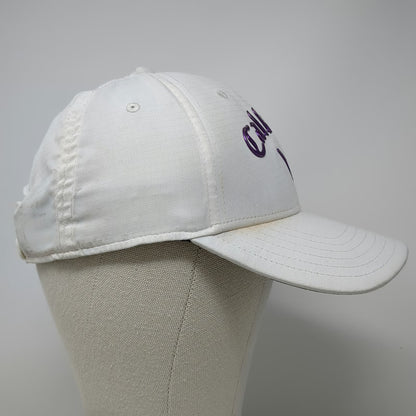 Callaway Baseball Cap White One Size Purple Logo Performance Strapback Golf Hat