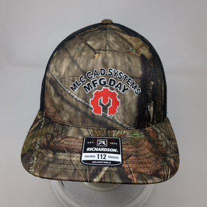 MLC CAD Systems MFG Day Snapback Trucker Hat Camo OSFA Mesh Back W/Tags