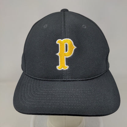 Letter P Fitted Hat Black Large-XL Embroidered Logo Pacific Headwear