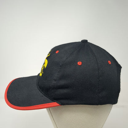 Black Australia Coat of Arms Logo Embroidered Baseball Cap One Size Red Trim Hat