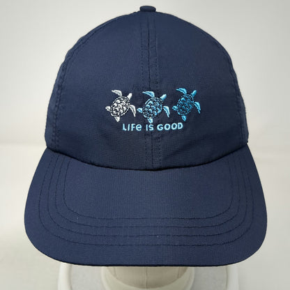 Life is Good Baseball Cap Blue One Size Sea Turtle Mesh Reflective Strap Hat