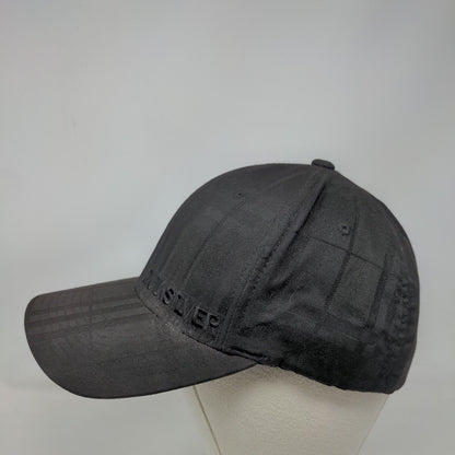 Quiksilver Fitted Hat Black Large-XL Embroidered Plaid 6 Panel Flexfit