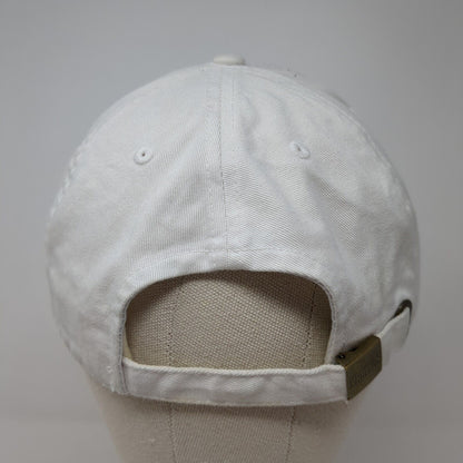 Hustle Slideback Hat White One Size Adjustable Embroidered Distressed KB ETHOS