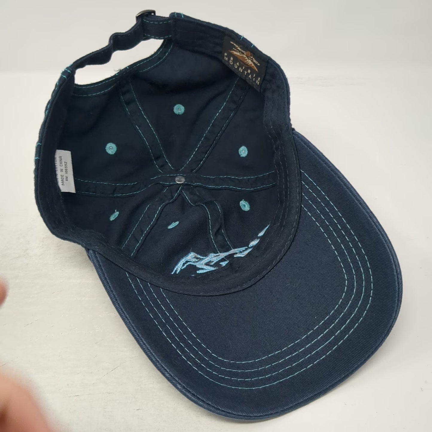 Prairie Mountain Alaska Last Frontier Blue One Size Baseball Cap Hat Slideback
