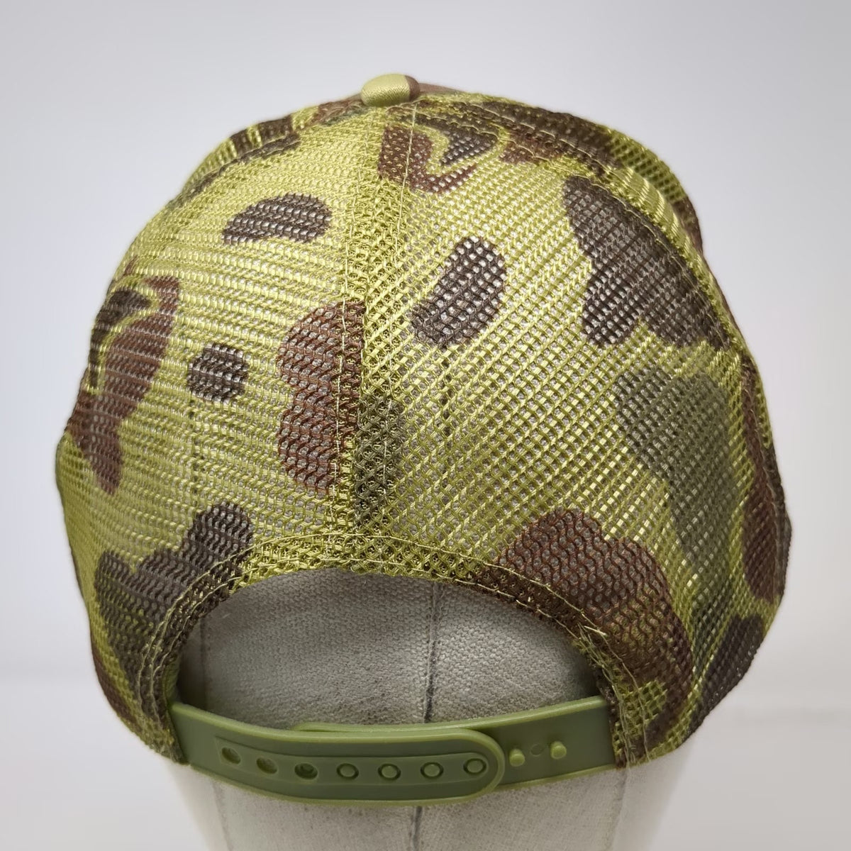 Nissun Trucker Hat Green One Size Camo Mesh Snapback Make it a Double Dice