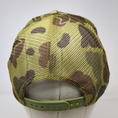 Nissun Trucker Hat Green One Size Camo Mesh Snapback Make it a Double Dice