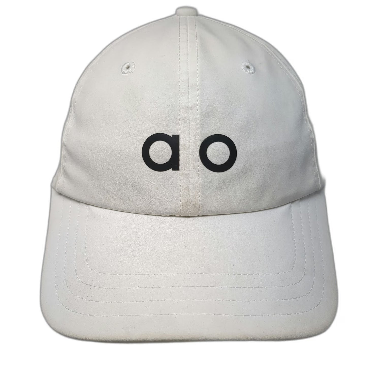 Alo Yoga Baseball Cap White One Size ao Logo Strapback Polyester Athletic Hat
