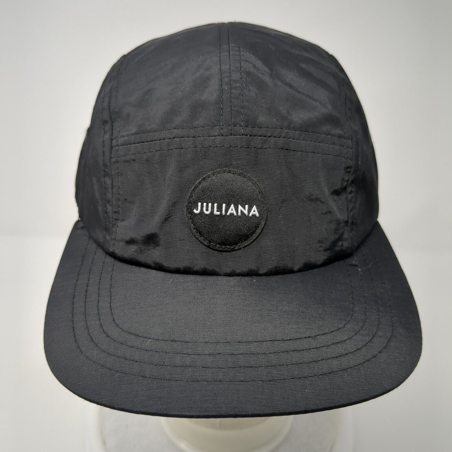 Juliana Patch Snapback 5 Panel Hat Black One Size Adjustable Solid